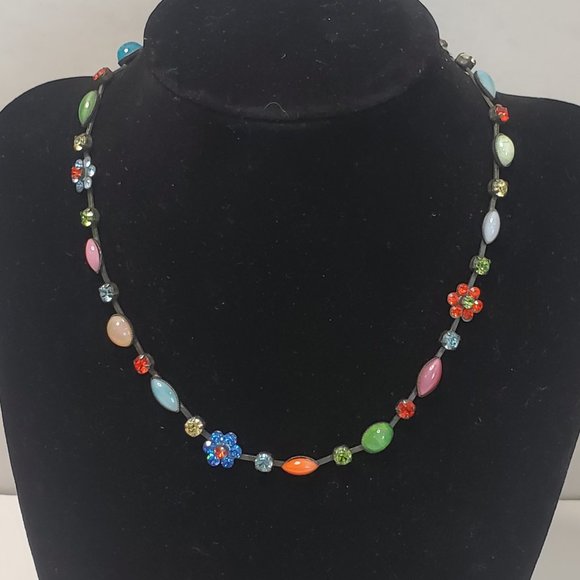 Atlantis Berline Germany Vintage Gemstone Flower Necklace - Picture 11 of 11